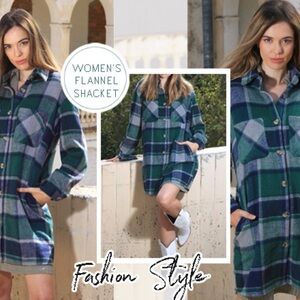 Plaid Women's Jacket in Green and Gray